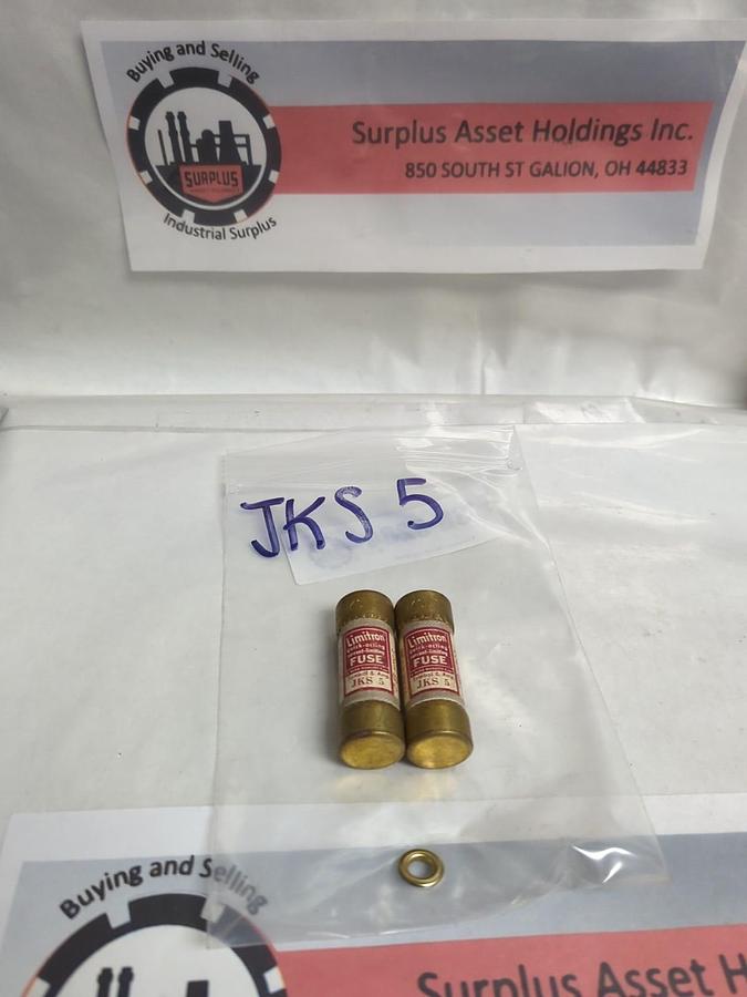 Used COOPER BUSSMANN,JKS-5,LIMITRON 5 AMP FUSE LOT OF 2 PRE-OWNED