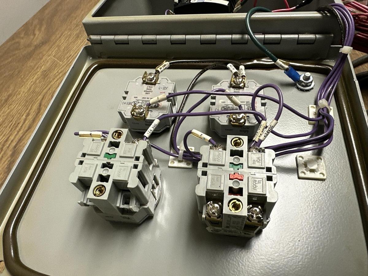 Used SCE,8x8x6,Enclosure W/A-B 1606-XLP Power Supply and IDEC Push Buttons