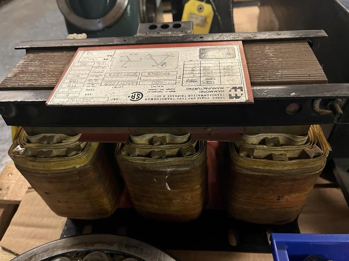Used HAMMOND,JR6YYNT,DRY TYPE TRANSFORMER 6KVA TYPE J HV 460V LV 460Y/265 3PH