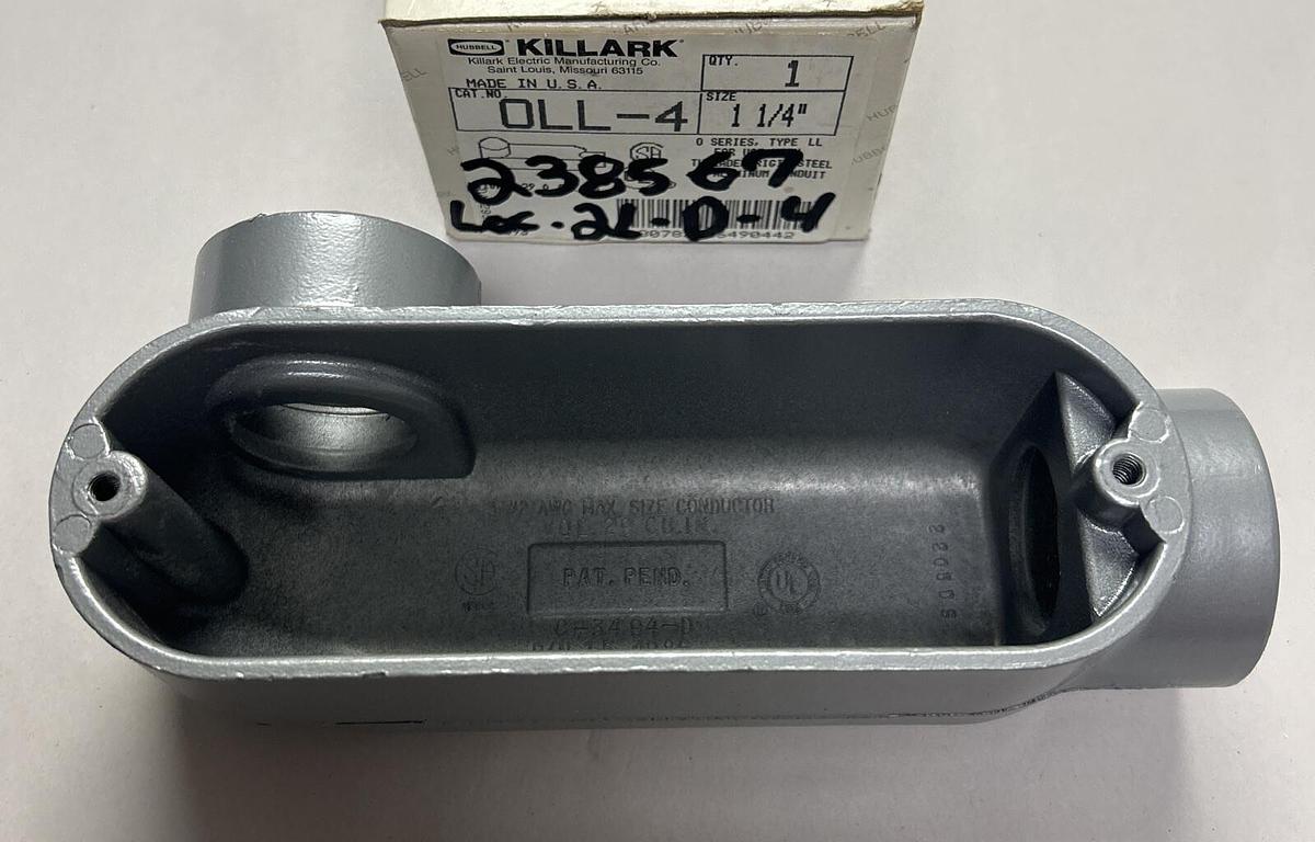 Used HUBBELL KILLARK,OLL-4,CONDUIT BODY 1-1/4INCH NEW