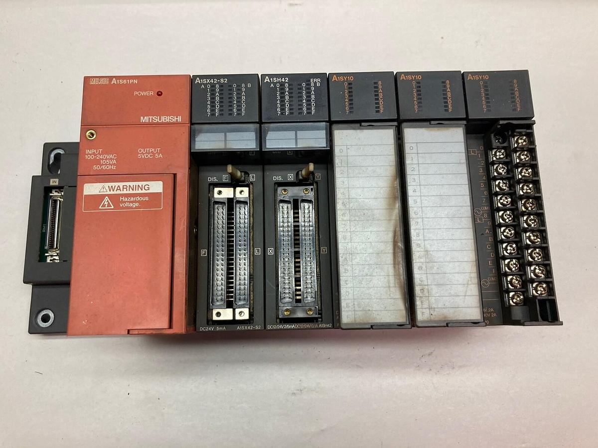 Used Mitsubishi,A1S61PN A1SX42-S2 A1SH42 A1SY10,RACK,Assembly