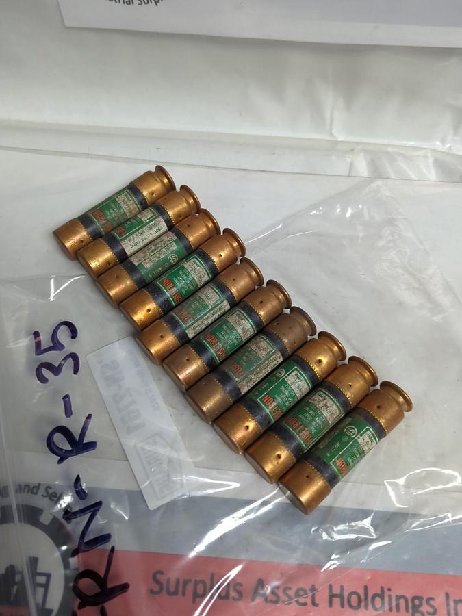 Used COOPER BUSSMANN,FRN-R-35,FUSETRON 35 AMP FUSE LOT OF 10 PRE-OWNED