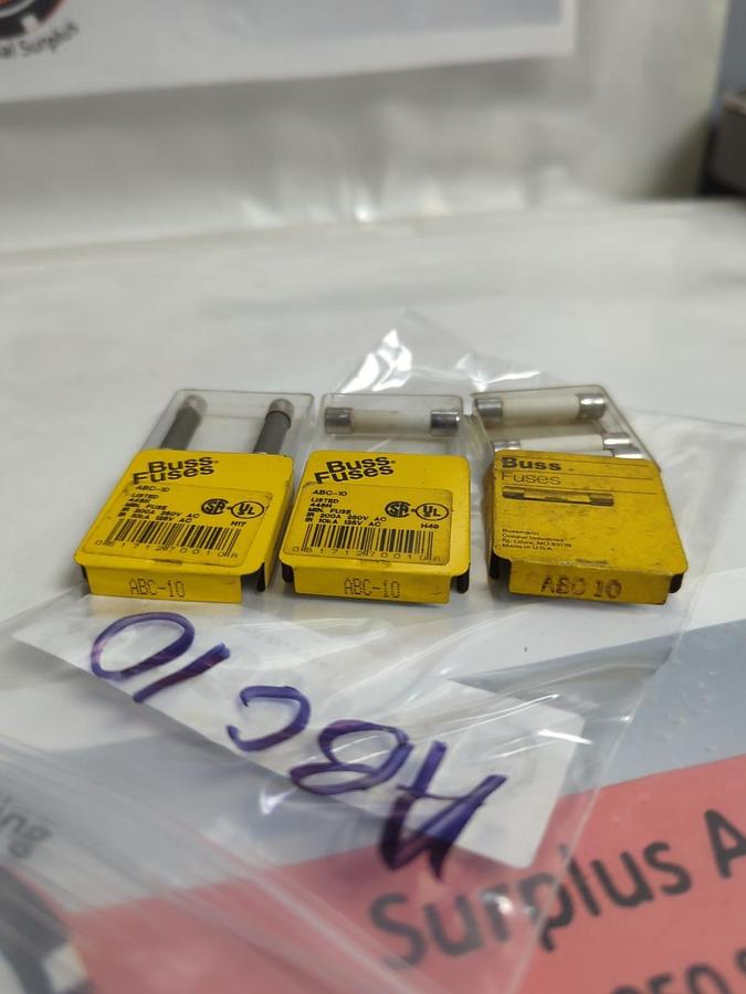 COOPER BUSSMANN,ABC-10,10 AMP FUSE LOT OF 7 NOS