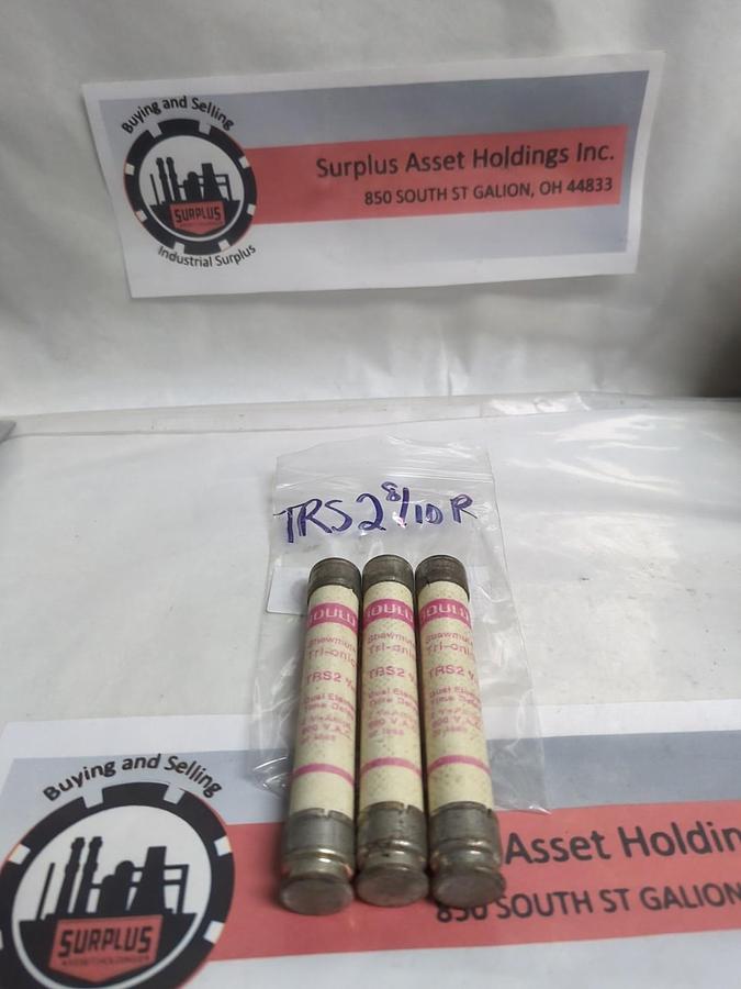 Used GOULD SHAWMUT,TRS-2-8/10R,TRI-ONIC 2-8/10 AMP FUSE LOT OF 3 PRE-OWNED