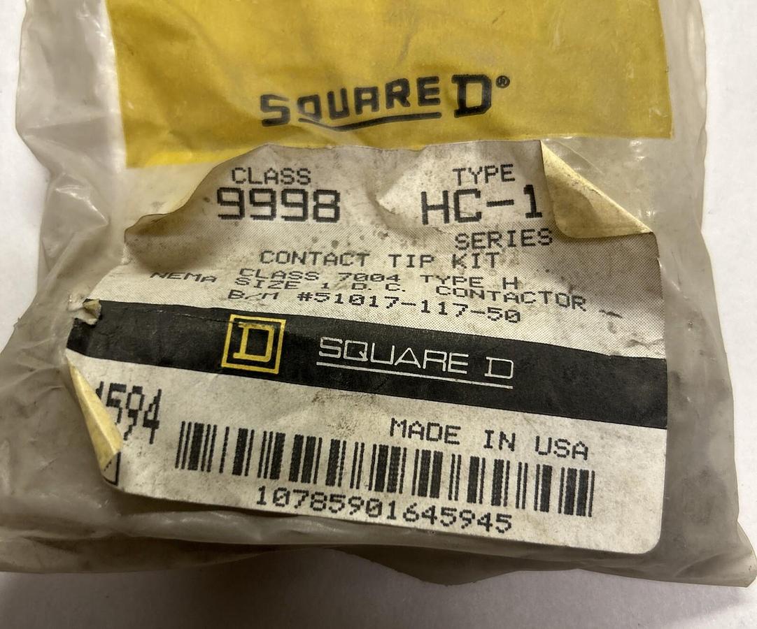 Used SQUARE D,9998-HC-1,CONTACT KIT NOS