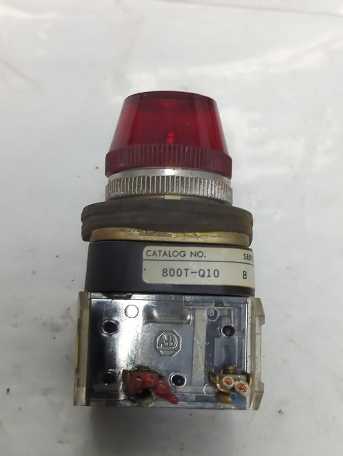 Used ALLEN BRADLEY,800T-Q10,SERIES B RED PUSHBUTTON PRE-OWNED