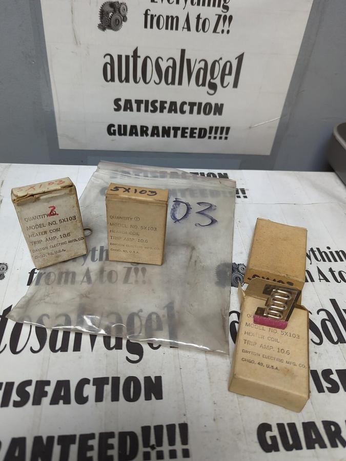 DAYTON ELECTRIC,5X103,HEATER COIL TRIP AMP 10.6 LOT OF 4 NOS