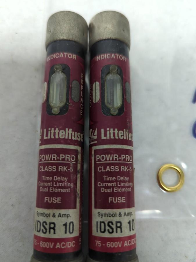 Used LITTELFUSE,IDSR10,INDICATOR 10 AMP FUSE LOT OF 2 PRE-OWNED
