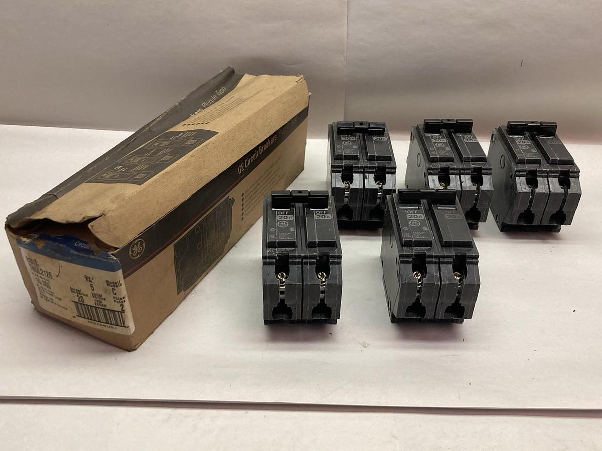 General Electric,THQL2120,Circuit Breaker 20A 120/240V 2P BOX OF 5