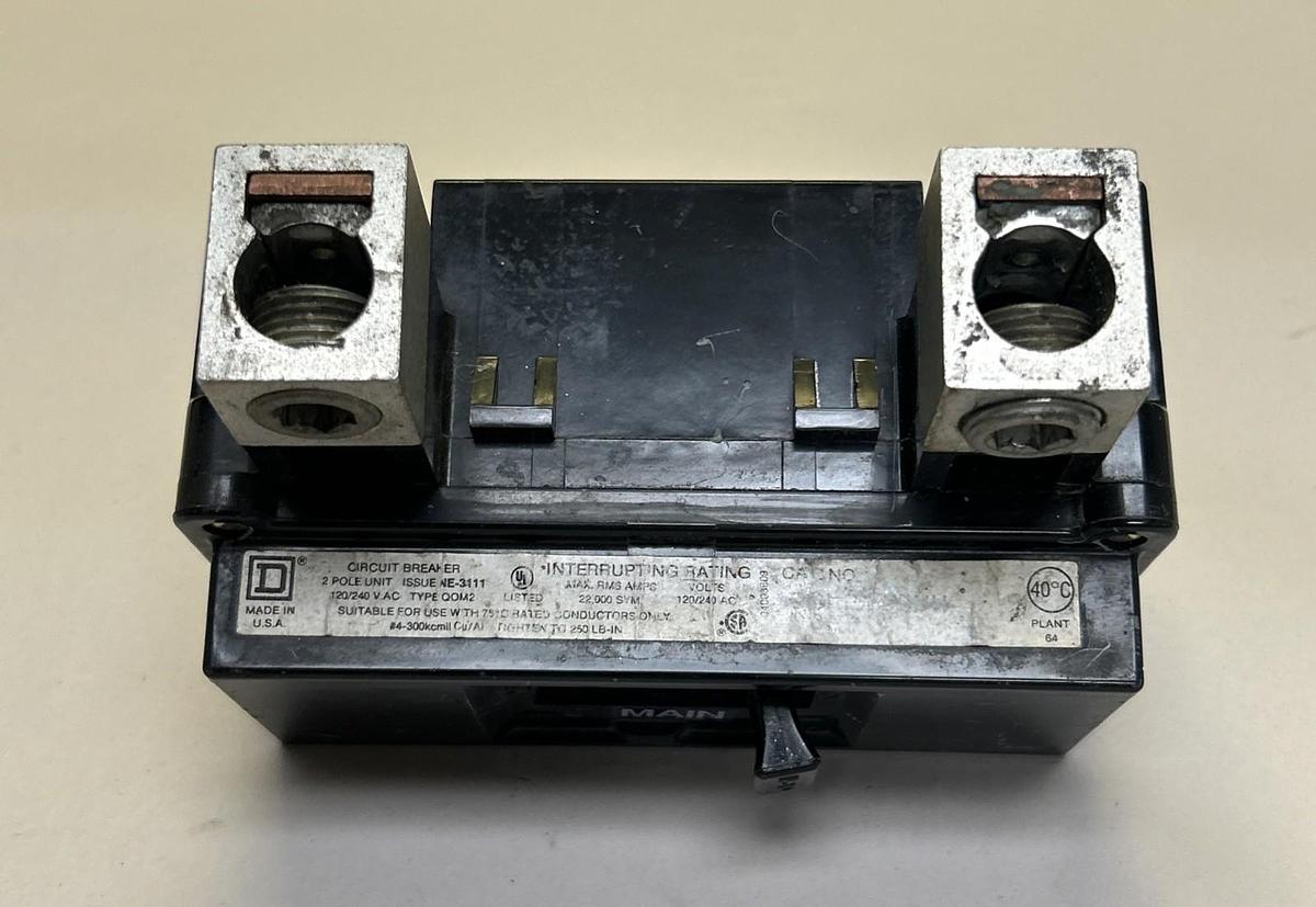 Used SQUARE D,QOM2150,MAIN CIRCUIT BREAKER 150A 120/240V 2P