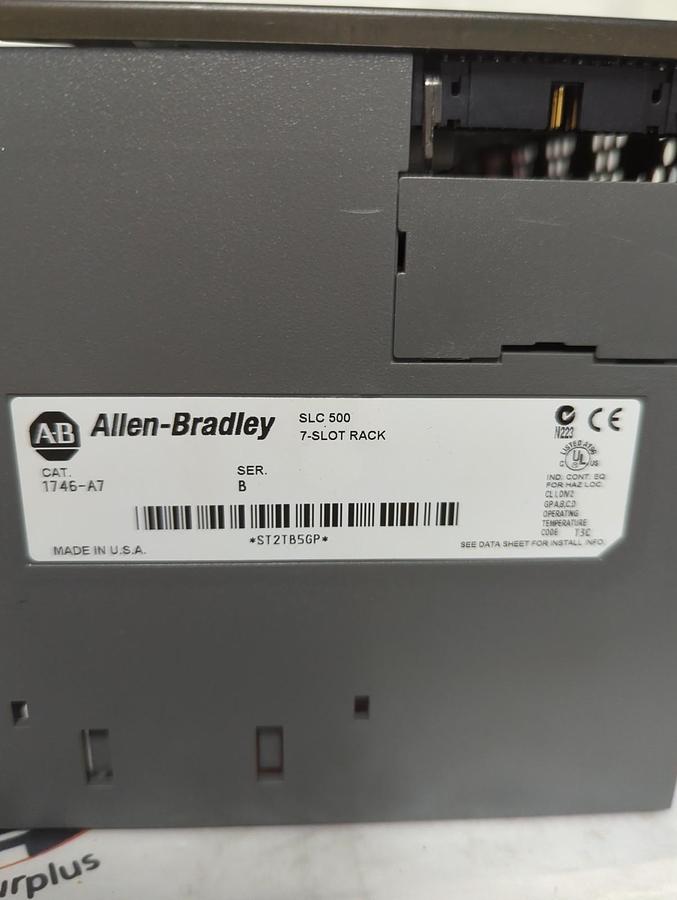 Used ALLEN BRADLEY,1746-A7,SERIES B 7-SLOT RACK SLC-500 PRE-OWNED