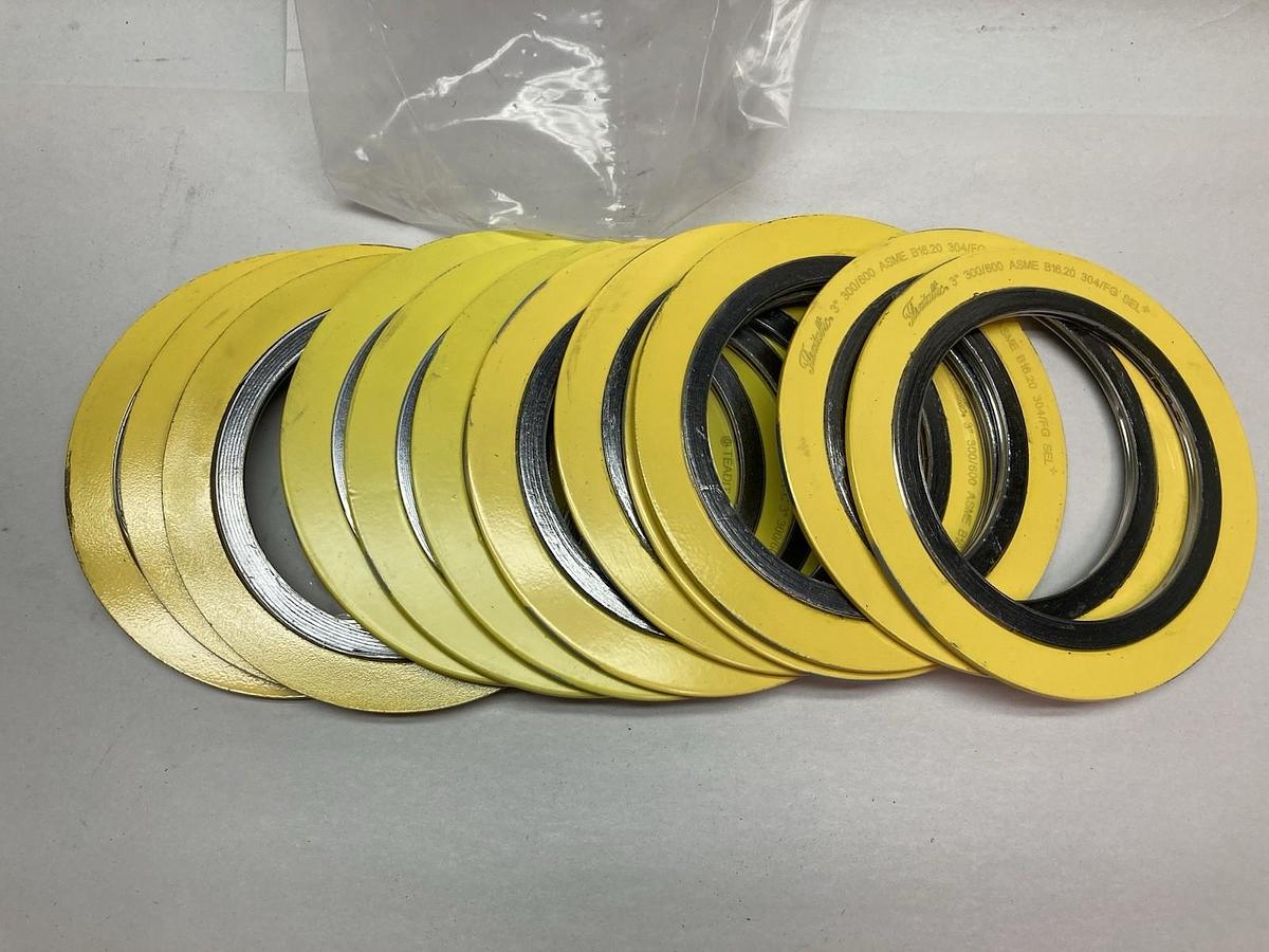 Flexitallic,300/600 ASME,3 Inch Spiral Round Gasket B16.20 304/SEL FG LOT OF 12