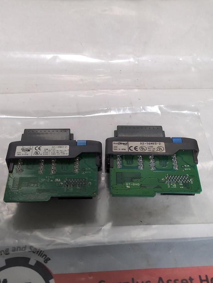 Used AUTOMATION DIRECT,D2-16ND3-2,DIRECT LOGIC INPUT RELAY MODULE LOT OF 2 PRE-OWNED