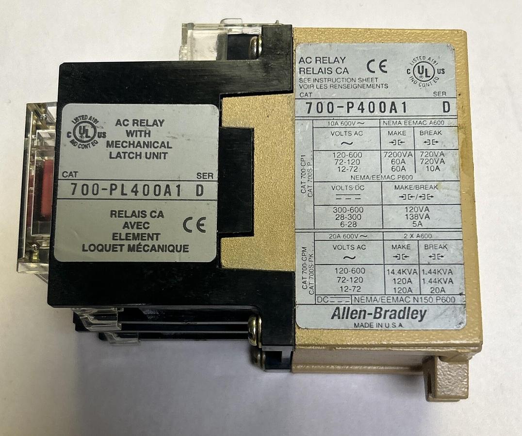 Used ALLEN BRADLEY,700-PL400A1,AC RELAY