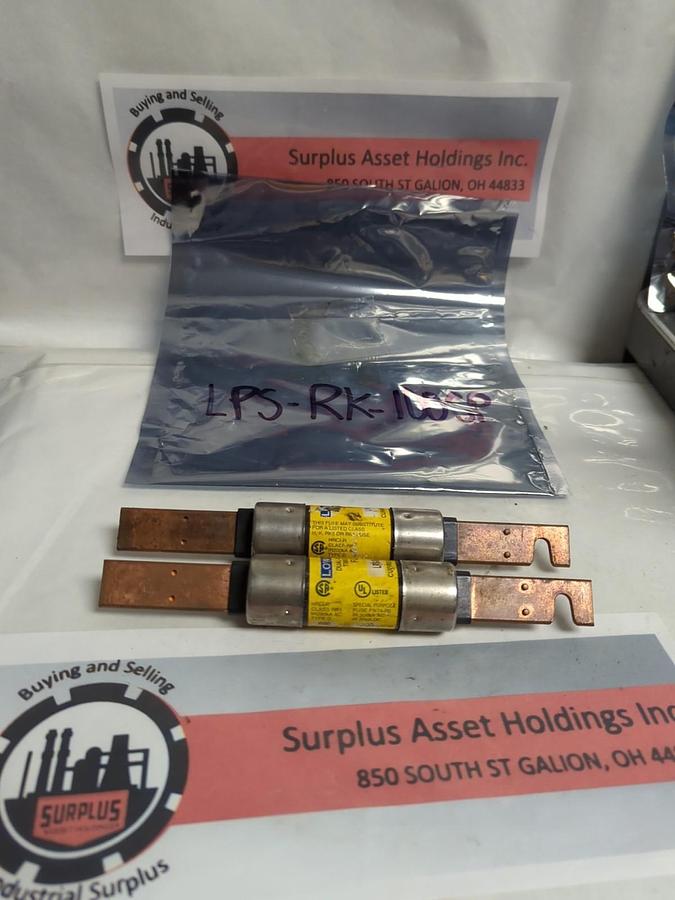 Used COOPER BUSSMANN,LPS-RK-100SP,LOW-PEAK FUSE 100 AMP LOT OF 2 PRE-OWNED