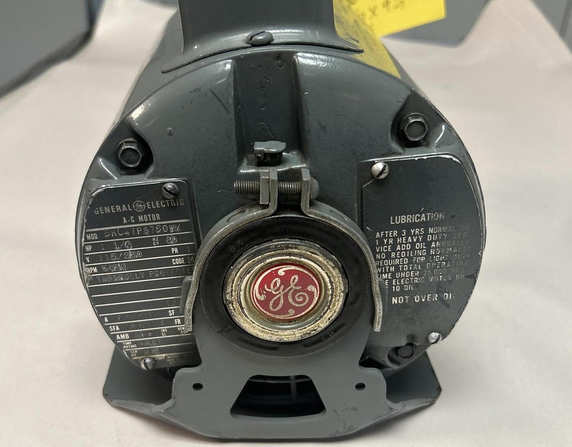 Used GE,5KC47PG750HX,AC MOTOR 1.5HP 115/230V 3450RPM 1PH 56 FRAME