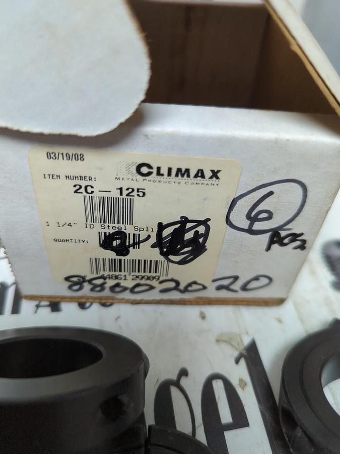 CLIMAX,2C-125 ,2-PIECE CLAMPING COLLAR 1-1/4 INCH .LOT OF 6 NOS