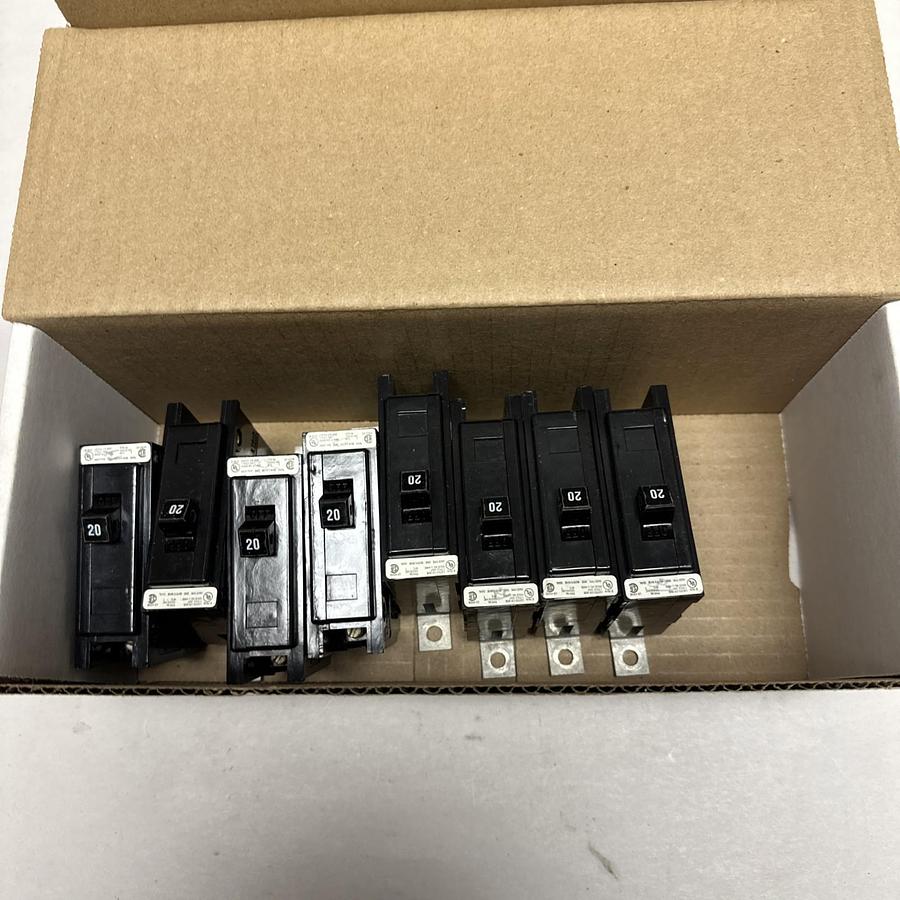 Used Cutler-Hammer,BAB1020,20AMP Single Pole 120VAC Circuit Breaker LOT of 8