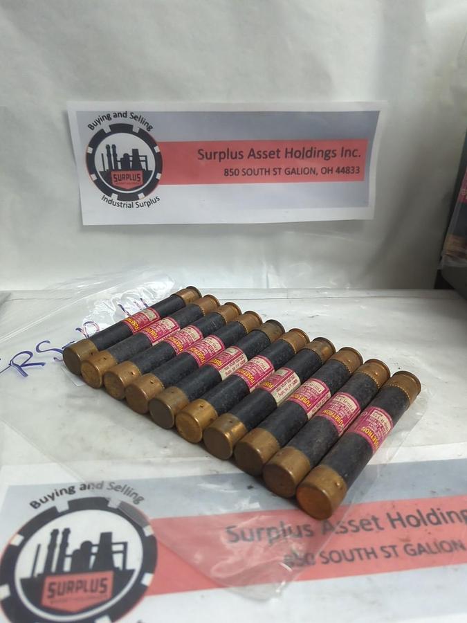 Used COOPER BUSSMANN,FRS-R-1-1/4,FUSETRON 1-1/4 AMP FUSE LOT OF 10 PRE-OWNED