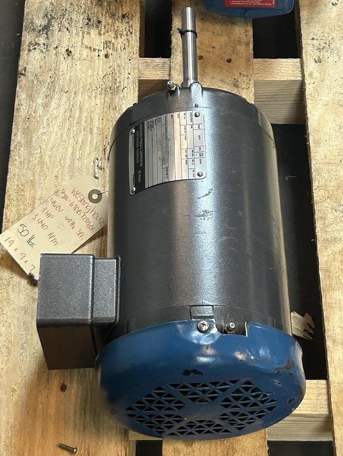 Used WESTINGHOUSE,SBDP,AC MOTOR 3HP 230/460V 3440RPM 3PH 145TZ