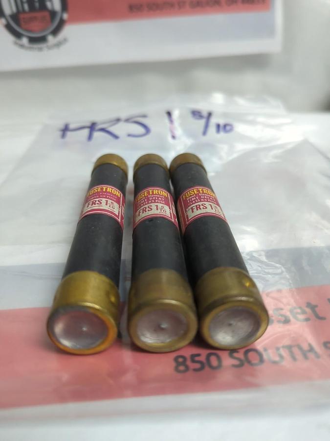 Used COOPER BUSSMANN,FRS-1-8/10,FUSETRON 1-8/10 AMP FUSE LOT OF 3 PRE-OWNED