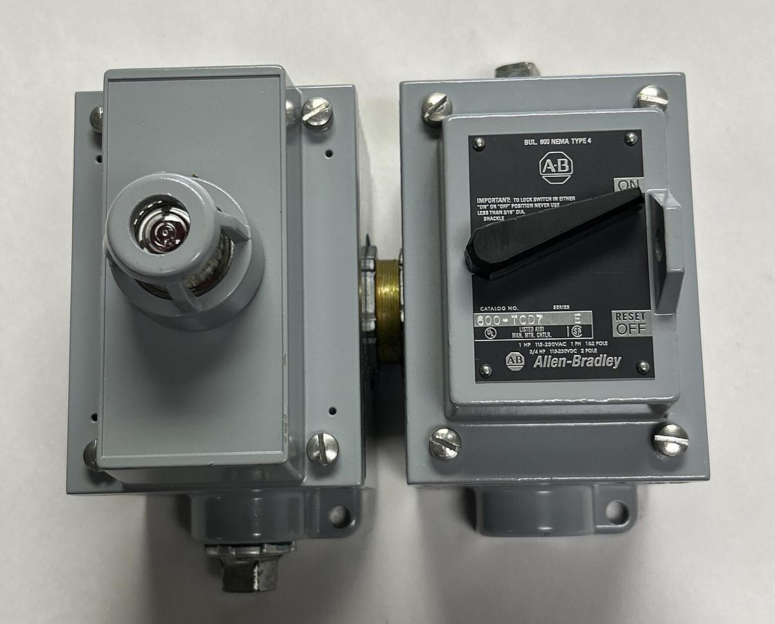 ALLEN BRADLEY,600-TCD7,SER E MANUAL STARTING SWITCH NEW NO BOX