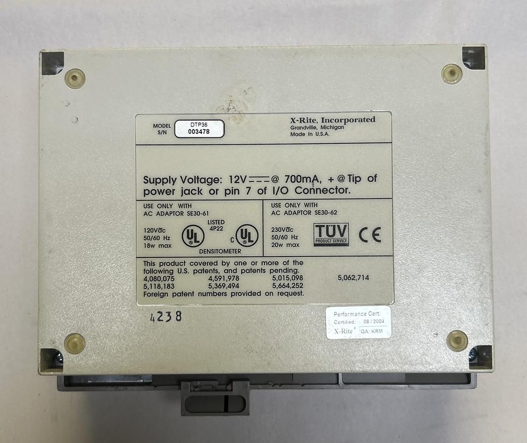 Used X-RITE,DTP36,AUTO SCAN DENSITOMETER