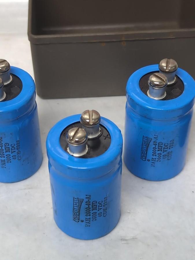 Used COMPUTAMITE,FAF2600-40-A1,CAPACITOR 2600MFD 40VDC LOT OF 5 PRE-OWNED
