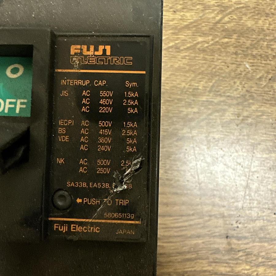 Used Fuji Electric,EA53B-040,Circuit Breaker 40A