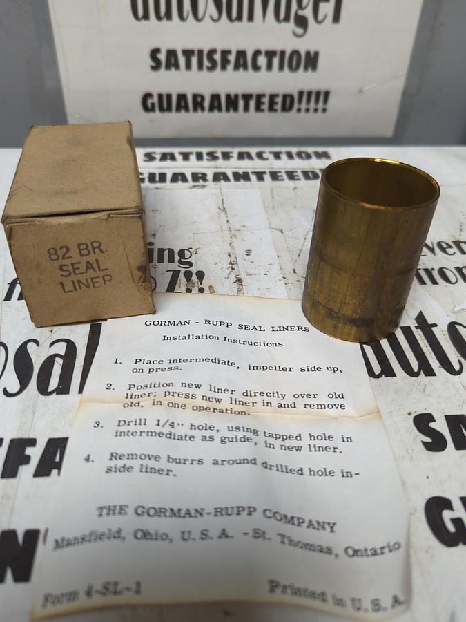 GORMAN RUPP,82 B.R.,BRASS PUMP SEAL LINER NOS