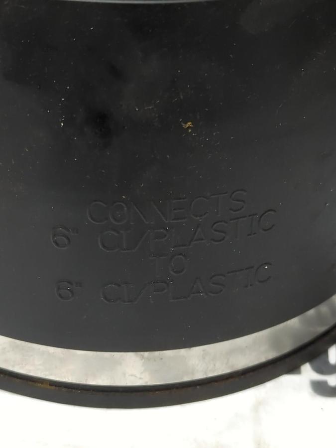 CONNECTS,6 INCH,CI/PLASTIC TO 6 INCH CI/PLASTIC RUBBER COUPLING NOS