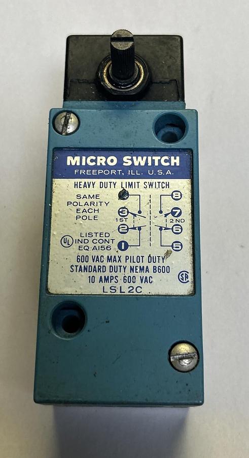 Used HONEYWELL MICRO SWITCH,LSL2C,LIMIT SWITCH