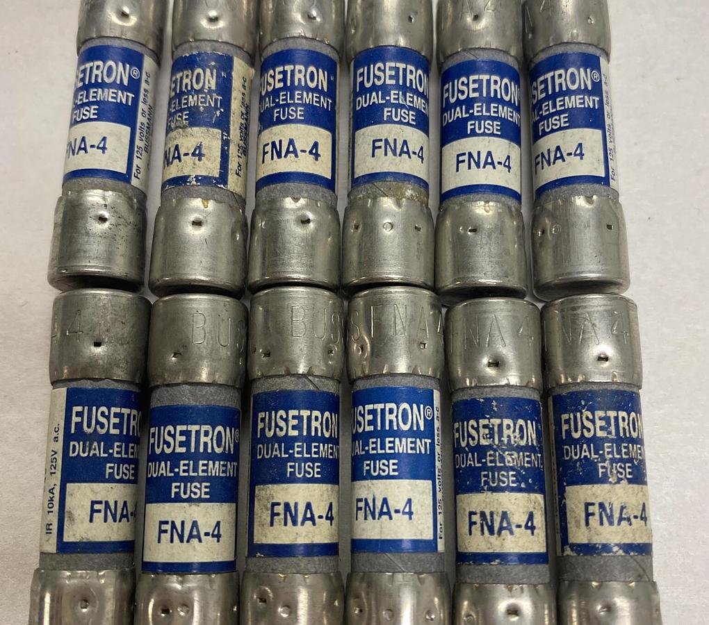 Cooper Bussmann,FNA-4,Fusetron Fuse Lot Of 12 NOS