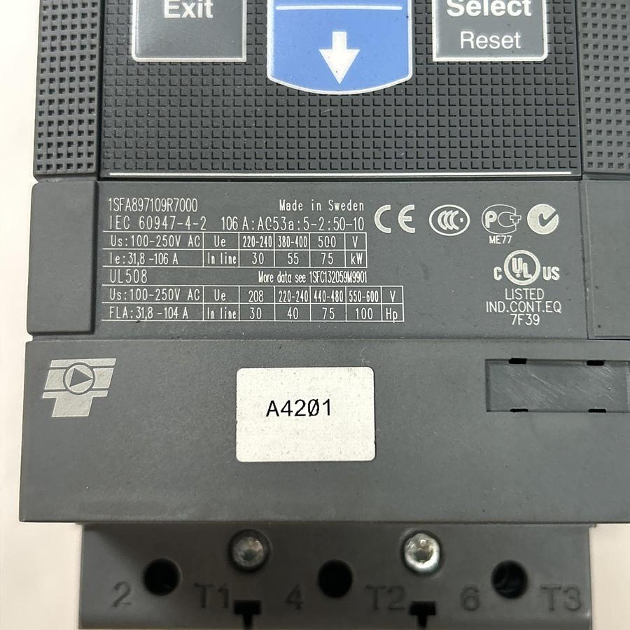ABB,1SFA897109R7000,SOFT STARTER 105A 208-600VAC 3PH