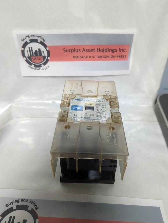 Used MITSUBISHI,S-N95,MAGNETIC CONTACTOR 3-POLE WITH GUARDS PRE-OWNED