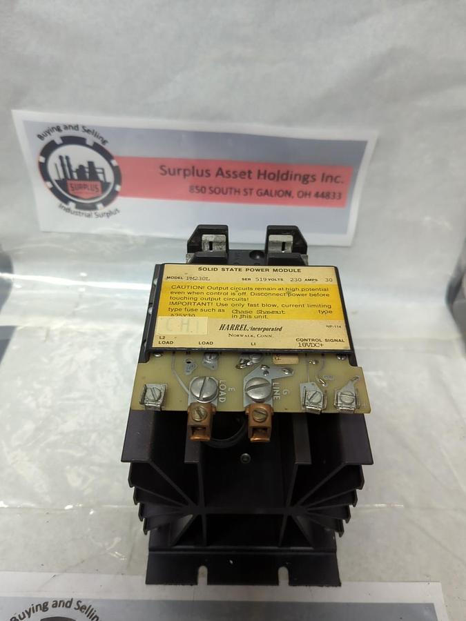 Used HARREL,PM-230L,SOLID STATE POWER MODULE SER 519 230V 30A PRE-OWNED