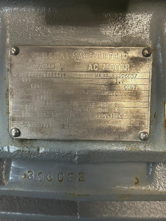 Used GE,5KG444CN2009P,AC MOTOR 100HP 460V 1780RPM 3PH 444Z FRAME