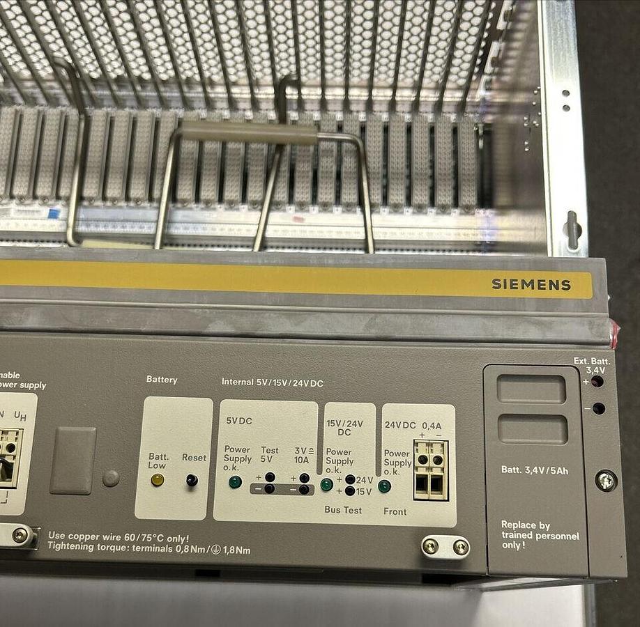 SIEMENS,6ES5135-3UA41,CHASSIS/6ES5955-3NA12 POWER SUPPLY NOS