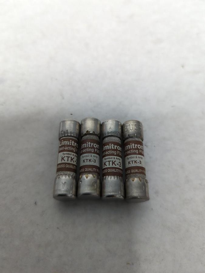 COOPER BUSSMANN,KTK-3,LIMITRON 3 AMP FUSE LOT OF 4 NOS