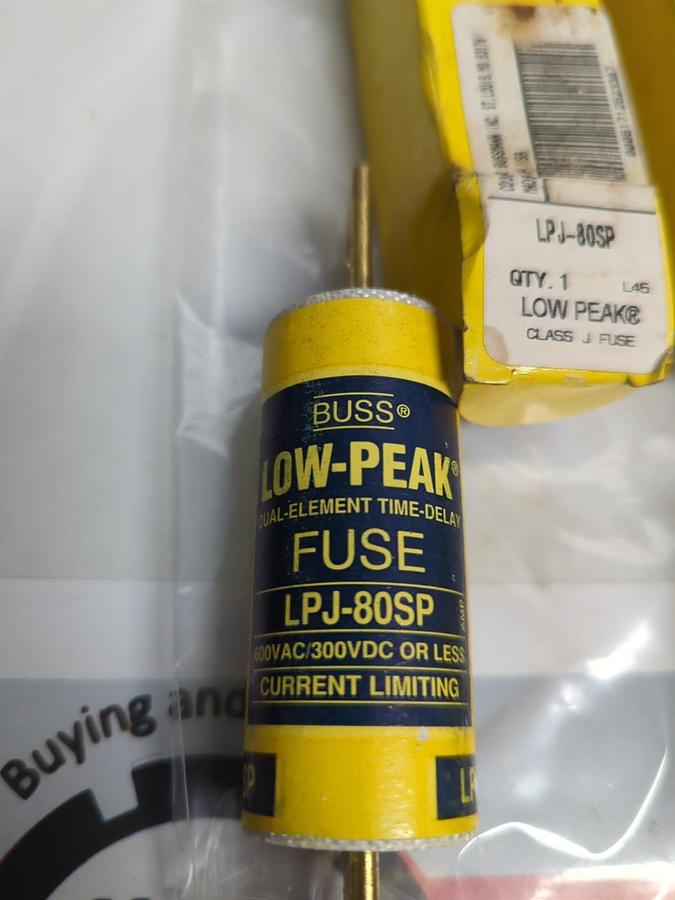 COOPER BUSSMANN,LPJ-80SP,LOW-PEAK 80 AMP FUSE LOT OF 3 NOS