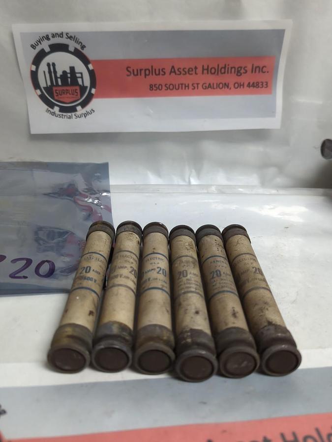 Used GE,GF6B20,CLF FUSE 20 AMP LOT OF 6 PRE-OWNED