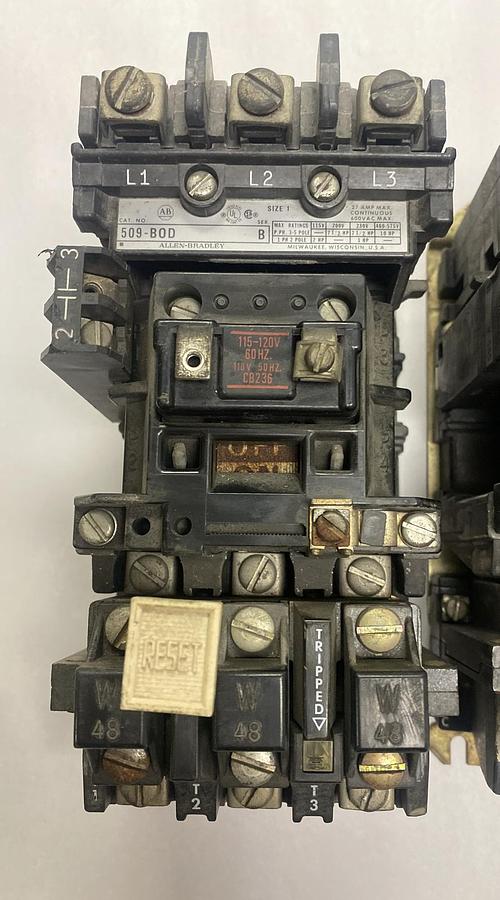Used Allen-Bradley,509-BOD,Starter Size 1 27A 600V Lot Of 3