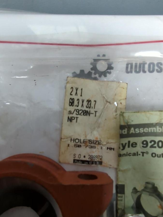 VICTAULIC,STYLE 920N,2 IN X 1 IN MECHANICAL T OUTLET NOS