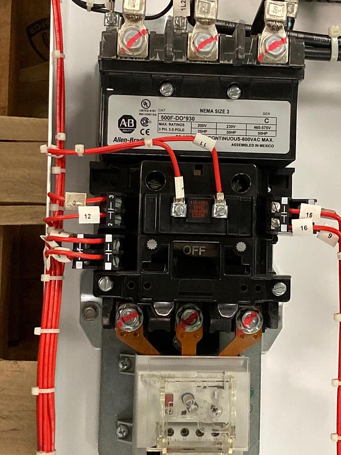 Used Allen-Bradley,2100 2112B,Size 3 Fused MCC 40 Inch Starter Feeder Bucket