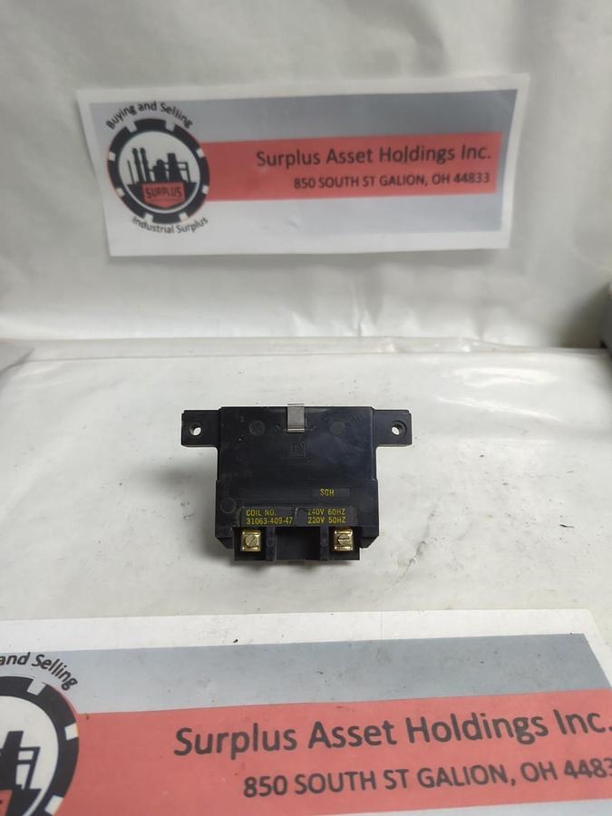 Used SQUARE D,31063-409-47,MAGNETIC COIL 240/220V 60/50HZ  PRE-OWNED