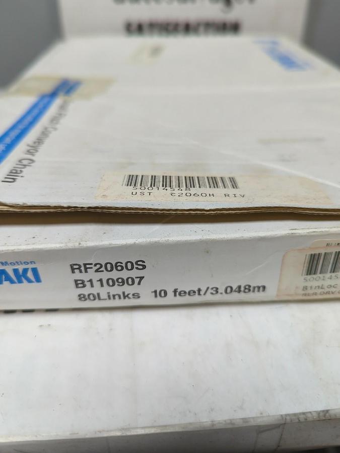 TSUBAKI,RF2060S-B110907,SMALL PITCH CONVEYOR CHAIN 80 LINK 10FT NOS