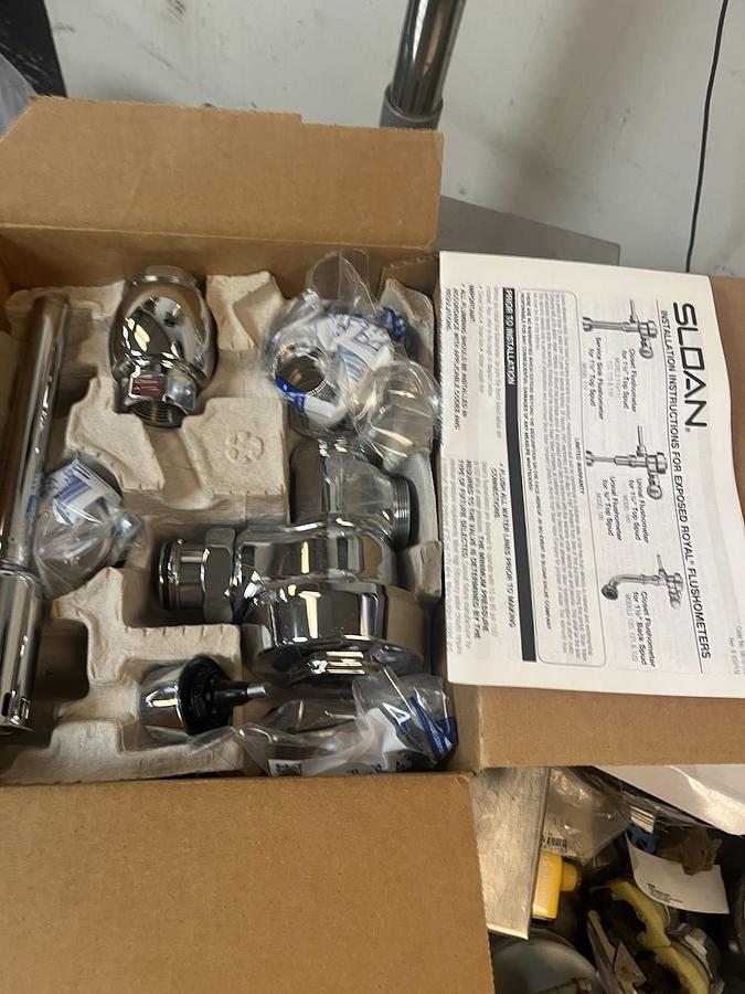 Used SLOAN ROYAL,186-1,CHROME FLUSHOMETER DUAL FILTERED BYPASS DIAPHRAGM 1.0GPF