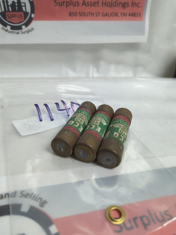 Used ECO,1140,ONE-TIME 3 AMP FUSE LOT OF 3 PRE-OWNED