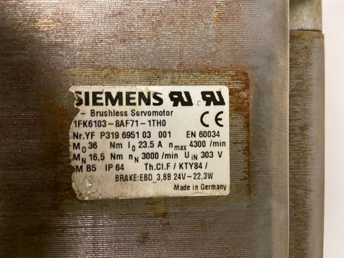 Used Siemens,1FK6103-8AF71-1TH0,Servo Motor