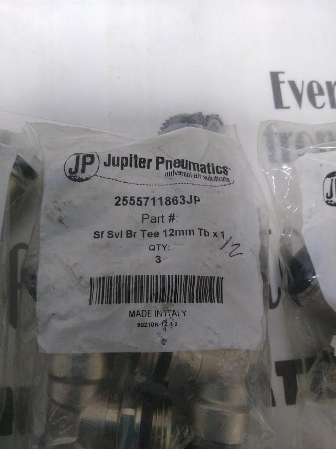 JUPITER PNEUMATICS,2555711863JP,TUBE MALE SWIVEL BRANCH T 12MMX1/2 IN LOT OF 8